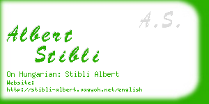 albert stibli business card